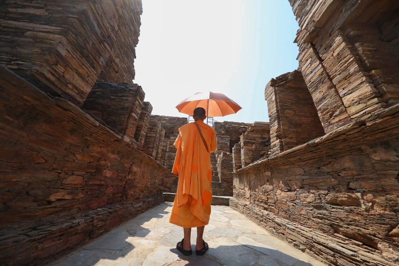 Buddhist Monks Visit Takht Bhai, Peshawar Museum