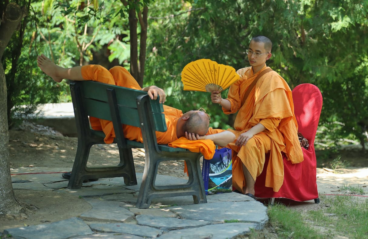 Buddhist Monks Visit Takht Bhai, Peshawar Museum